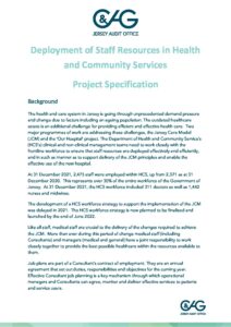 Project specification - Deployment of Staff Resources in Health and Community Services