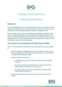 Project Specification - Tackling Fraud and Error
