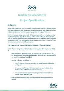 Project Specification - Tackling Fraud and Error