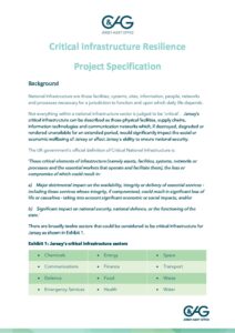 Project Specification - Critical Infrastructure Resilience