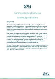 Project specification - Commissioning of Services